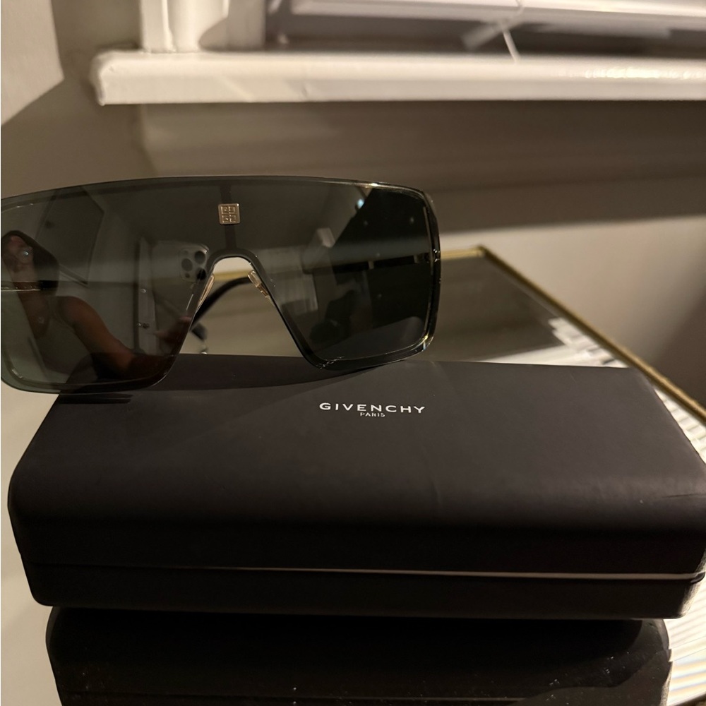 Givenchy smoke black OVERSIZED shield Sunglasses